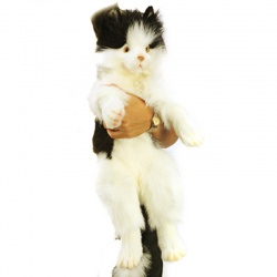 Hansa Cat black and white 45cm Plush Soft Toy